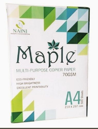 Eco Friendly 70Gsm White Maple A4 Size Paper Sheets, For Printing, Easy To Use Size: 4-8 Inch