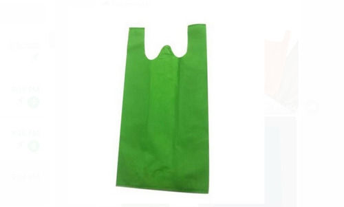 Green W Cut Non Woven Plain Carry Bag For Shopping Use, Patch Handle Bag Size: 10 Inch