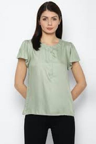 Highly Comfortable And Breathable Light Green Ladies T Shirts Light Weight