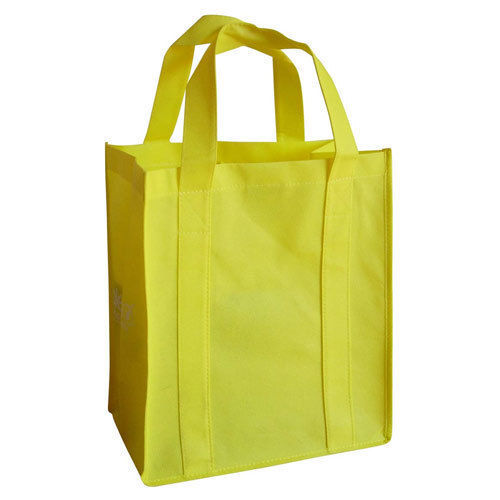 Shopping Bag Plain Yellow Loop Handle Non Woven Carry Bag, Durable And Comfortable