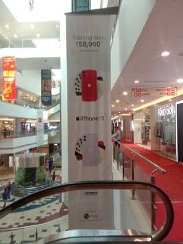 Rectangle Shape White Colour Malls Advertising Wall Mounted Banner