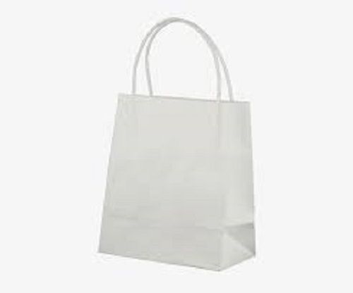 White V Shape Twisted Handle Ribbed Kraft Paper Carrier Bag - To 1kg Size