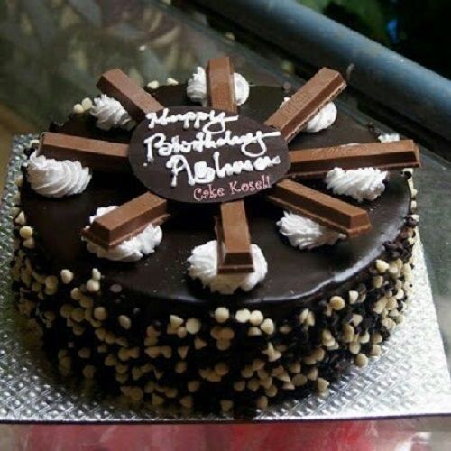 100 % Fresh And Pure Sweet Mouth Melting Dark Chocolate Birthday Cake Yummy Delicious
