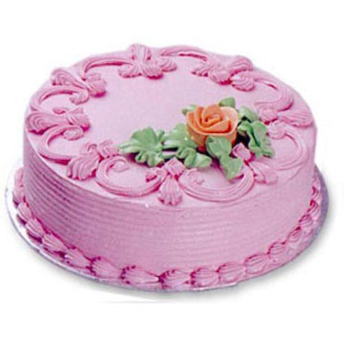 100 % Natural And Fresh, Pink Round Strawberry Flavored Cake, For Party Pack Size: Box