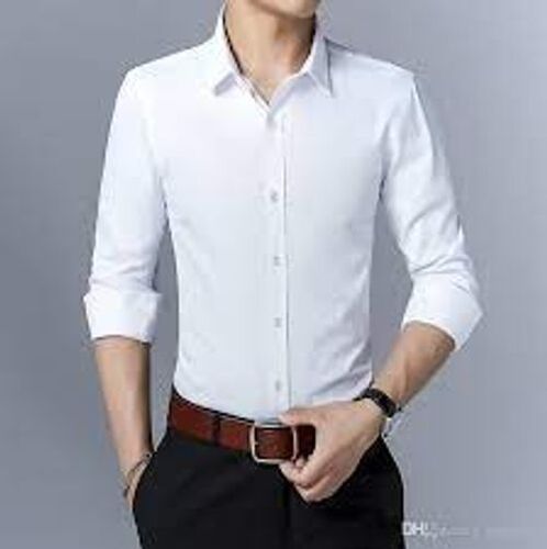 Breathable Comfy And Stylish Full Sleeves Formal White Shirts For Men