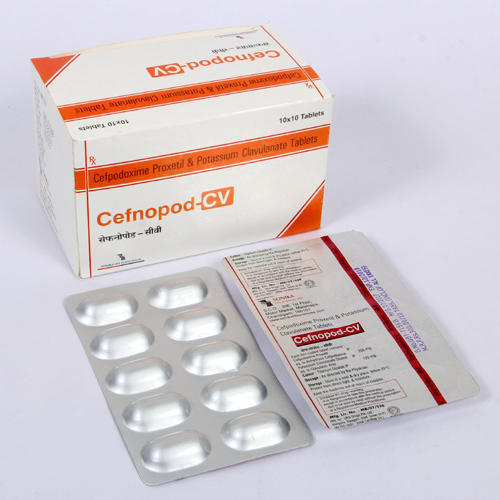 Cefnopod Cv Cefpodoxime Proxetil और Clavulanate Acid 125 Mg एंटीबायोटिक गोलियां