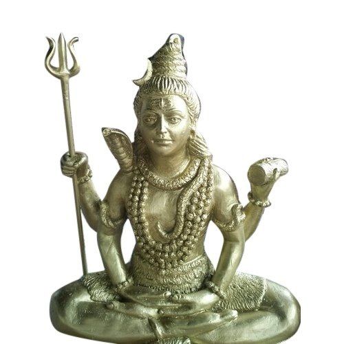 Good Quality Brass Gold Colour Shankar Ji Statue For Decoration And Worship