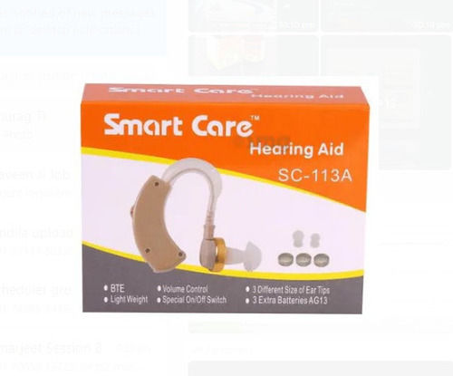 Brown Light Weight Affordable And Easy To Use Smart Care Hearing Aid Volume Control