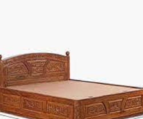 Handmade Solid Strong Modern Design Polished Brown Color Wooden Bed, For Home And Hotel