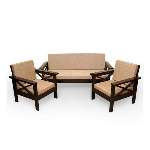 Sturdy And Durable Attractive Classic Look Modern Brown Wooden Sofa Set