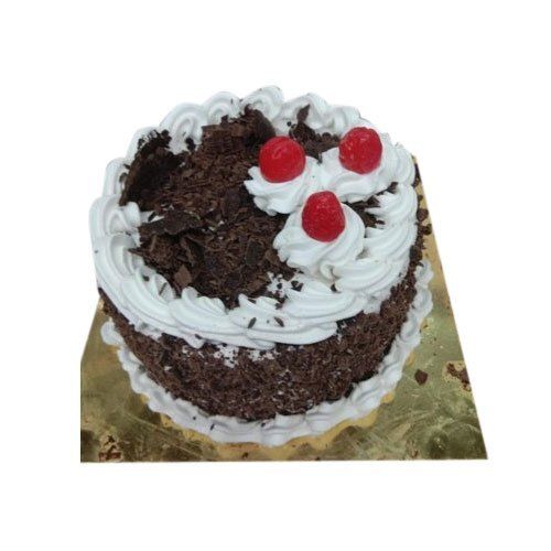 Tasty And Delicious Fresh, Pure Chocolate Curls Round Black Forest Birthday Cake For Parties
