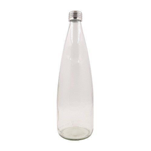 White Eco-Friendly Durable Leak Proof Screw Cap Transparent Glass Drinking Water Bottle 