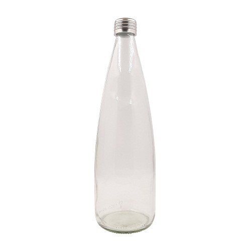 Round White Eco-Friendly Durable Leak Proof Screw Cap Transparent Glass Drinking Water Bottle 