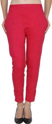  100% शुद्ध कॉटन सॉलिड महिलाओं के लिए लाल लेगिंग, पहनने में आसान, फिट और आरामदायक 