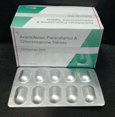 Aceclofenac Paracetamol Chlorzoxazone Tablets And White Colour