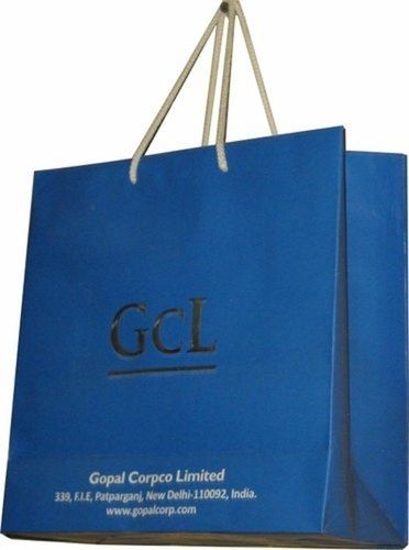 Disposable Blue Printed Eco-Friendly Matt Laminated Paper Bags