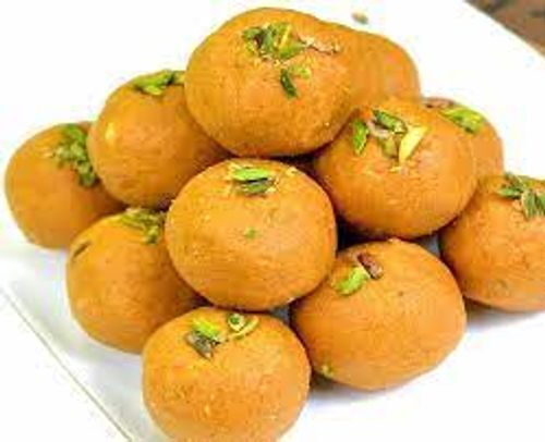 Delightful Melt-In-Your-Mouth Made From Pure Ghee Indian Sweets Besan Ladoo  Fat: 30 Grams (G)