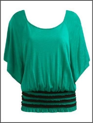 Green Color Ladies Cotton Fabric Top, Easy To Wear, Fit And Comfortable