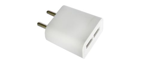 Heat Resistance And Fast Charging Portable White Dual Port Mobile Charger Adapter