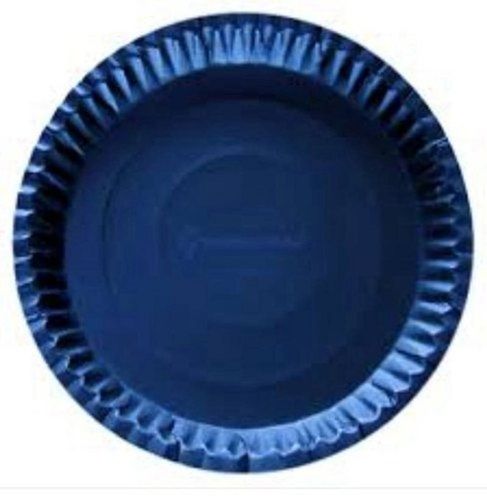 Plain And Dark Blue Disposable Eco Friendly And Biodegradable Round Shape Paper Plate 