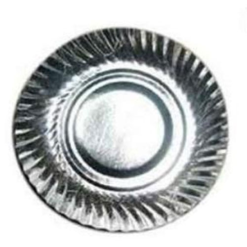 Used To Eat 10 Inch Disposable Eco Friendly And Biodegradable Round Shape Silver Paper Plate 