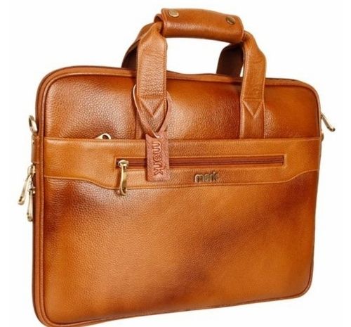 Solid And Comfortable Golden Brown Color Mens Styles Laptop Bag - Extra Spacious For Office