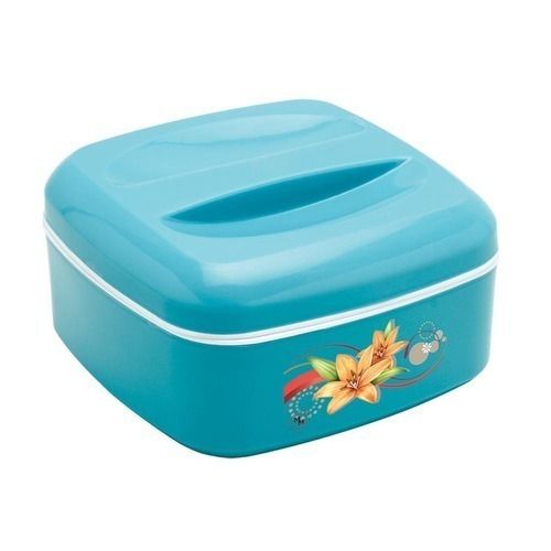 Blue Solid Plastic Square Stainless Steel Meal Tiffin Lunch Box, For Children, Long Lasting