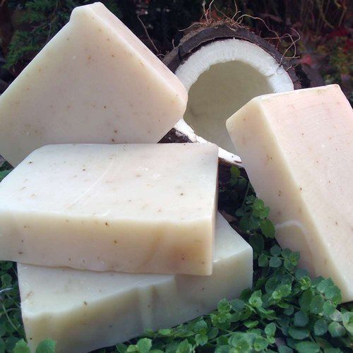 White Rectangular Shape Skin Friendly And Glowing Free From Parabens Coconut Oil Soap 