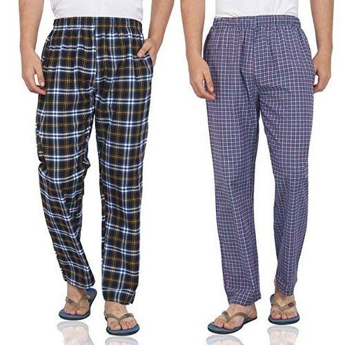  Casual Wear Men'S Cotton Checkered Pajama Pack Of 2 