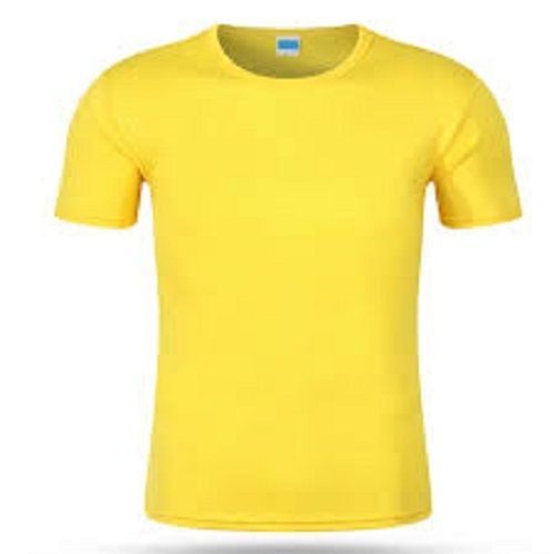 100 % Cotton Yellow Short Sleeve Mens T Shirt, Fit And Comfortable, Lightweight Age Group: 19-25