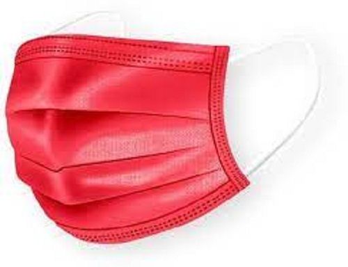 Comfortable Recyclable And Adjustable Ear Loop Red Disposable Face Mask 