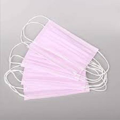 Comfortable Three Layer And Ear Loop Baby Pink Disposable Face Mask Age Group: Suitable For All Ages