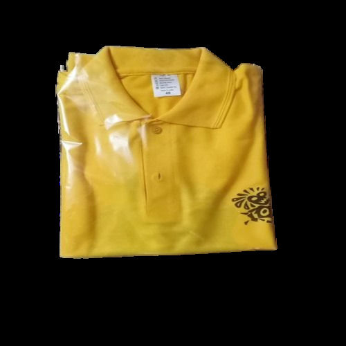 Good Quality Half Sleeves Yellow T Shirt All Sizes