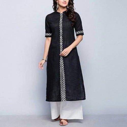 Highly Comfortable And Breathable Ladies Palazzo Suit In Black White Colour Decoration Material: Cloths