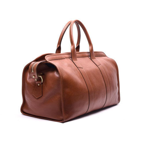 Light Plain Brown Genuine Leather Travel Bags(Attractive Pattern) Gender: Unisex