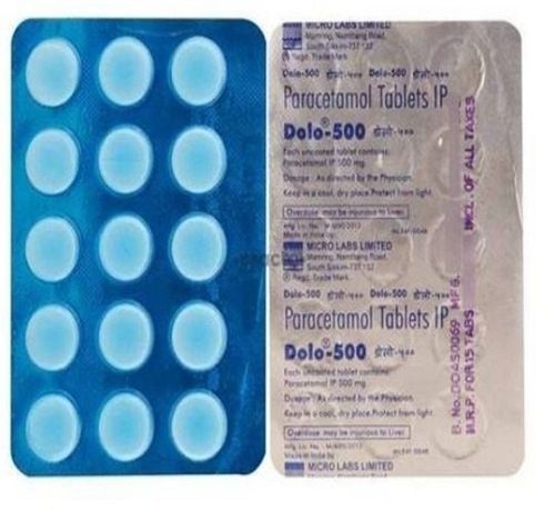 Paracetamol Dolo Tablet, 500 Mg, It Is Used To Relieve Headache, And Muscle Pain