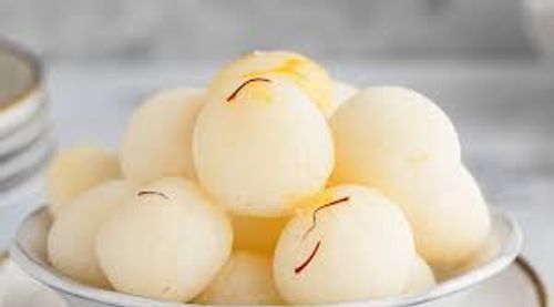 Melt-In-Mouth Smooth Sweet Soft And Spongy Bengali Flavor Kesar Rasgulla  Fat: 36 Grams (G)