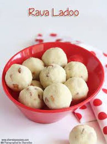 South Indian Dessert Delicious Tasty Crispy Finish Ball Shaped Rava Ladoo  Shelf Life: 3 Months