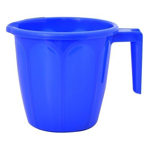 Strong And Long Lasting Blue Plain Round Shape Plastic Bath Mug With Handle Cavity Quantity: Single