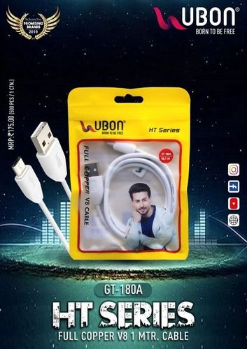 Pvc White Color Ubon Full Copper Wire Usb Data Cable Best For Home And Office Use