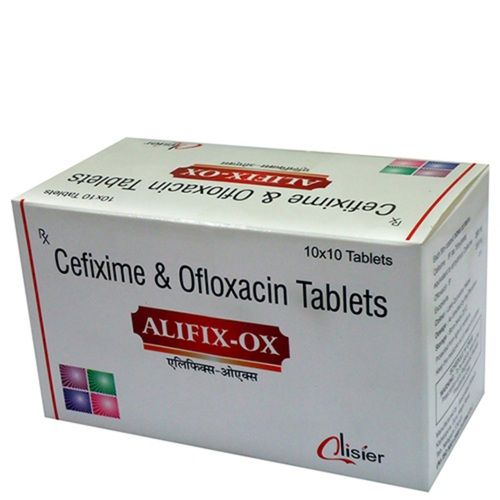  ALIFIX-OX सेफ़िक्साइम और ओफ़्लॉक्सासिन एंटीबायोटिक टैबलेट, 10x10 अलु अलु पैक