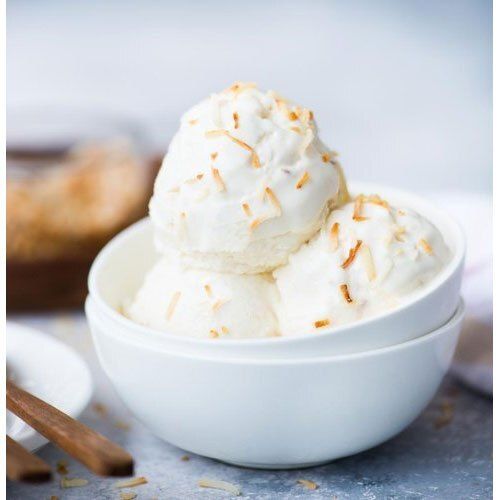 Delicious Tasty Sweet And Savory Frozen Treat Tender White Color Coconut Ice Cream 