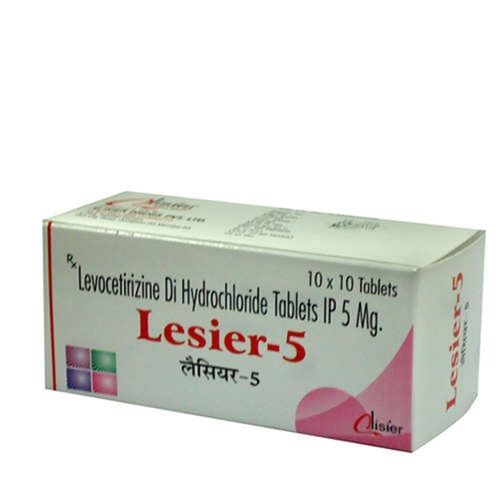 Lesier-5 Levocetirizine डाइहाइड्रोक्लोराइड एंटीहिस्टामाइन टैबलेट, 10X10 अलु अलू पैक सामान्य दवाएं