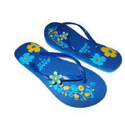 Long Lasting And Durable Flexible Blue Color Slipper For Ladies