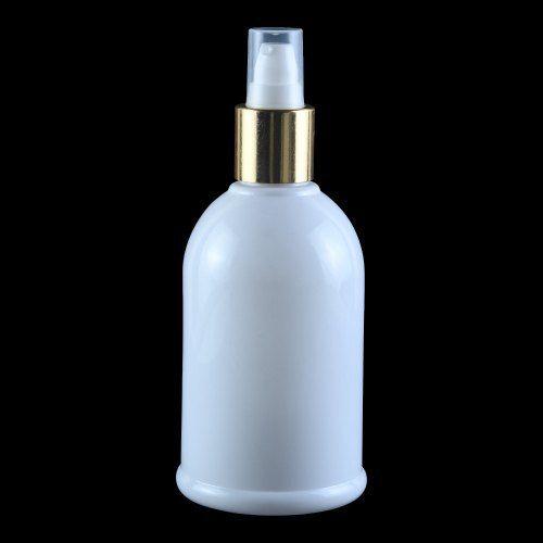 Plastic White Screw Cap Narrow Flip Top Round Shape Medium Size Cosmetic Pet Bottle 