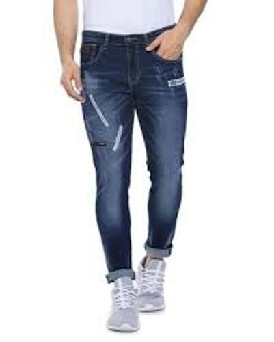 Premium Grade Denim Blue Faded Stylish And Trendy Fashionable Jeans For Men