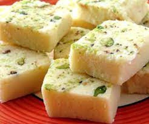 Pure Mawa Burfi With Yummy Delicious And Sweet Taste In Yellow Colour