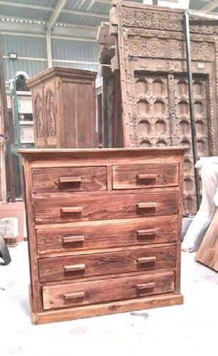 Handmade Antique Furniture Chest Of Drawers, Drawers Are Adorned With Brass Hardware 