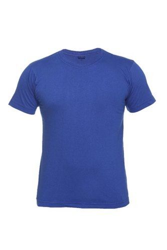 Blue Color Plain Dyed Round Neck Mens T Shirts For Casual And Regular Wear Age Group: 2-5