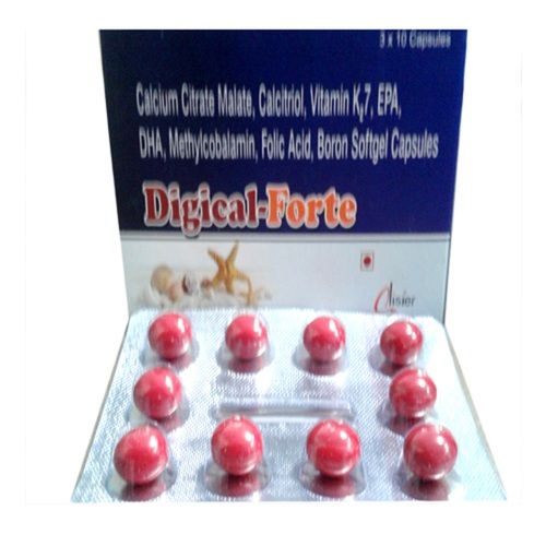 Digical-Forte Calcium, Calcitriol, Vitamin K27, Omega 3, Methylcobalamin And Folic Acid Capsule Efficacy: Promote Nutrition